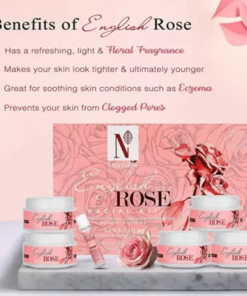 NUTRIGLOW Natural’s English Rose Facial Kit for Women with Rose Extracts