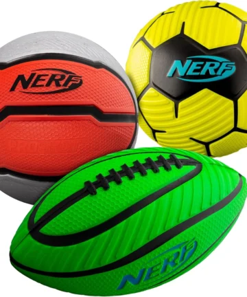 Nerf Mini Foam Sports Ball Set – Foam Football, Soccer Ball + Basketball Set Soft Foam Sports Set for Kids