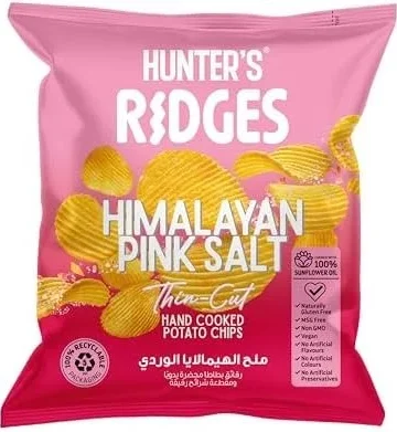 Hunter’s Gourmet Himalayan Pink Salt Potato Chips Ridges 40.0 grams, 1